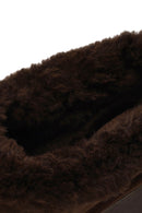 Kadın Camel Kalın Tabanlı Taşlı Süet Deri Teddy Terlik | Derimod