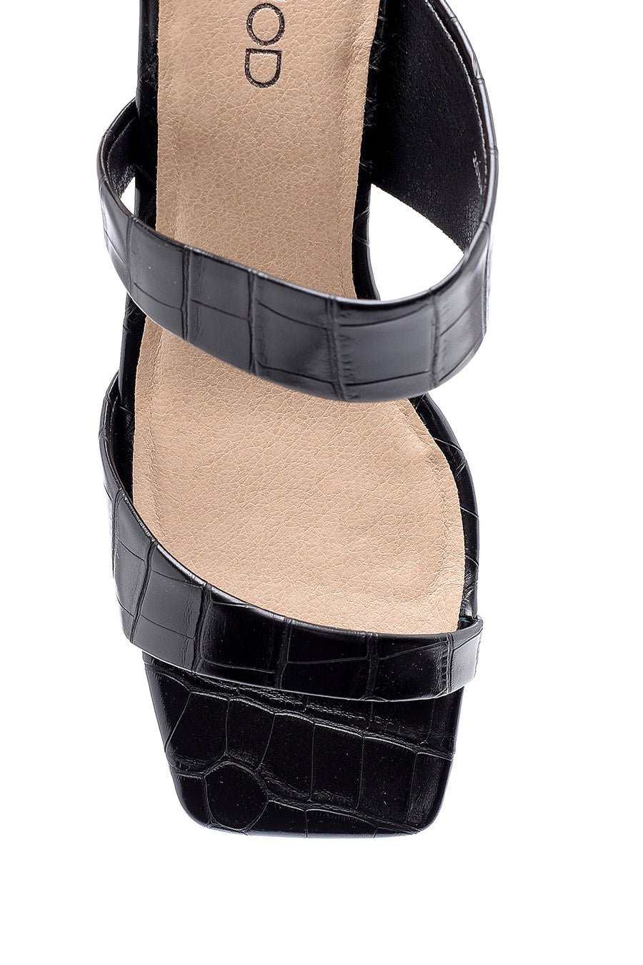 Women's Transparent Heel Crocodile Patterned Slippers