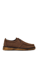 Male Brown Lace-up Nubuck Leather Casual Shoes | Derimod