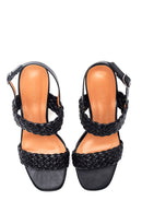 Women's Black Thick Heeled Sandals | Derimod