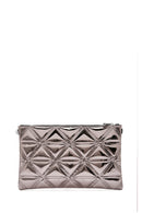 Women's Anthracite Long Chain Strap Quilted Clutch Bag | Derimod