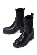 Women's Black Leather Heeled Chelsea Boots | Derimod