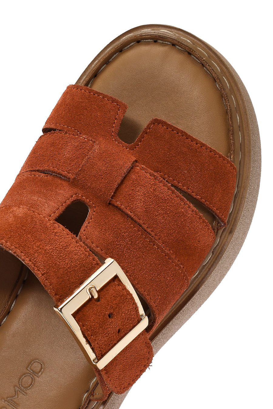 Women's Cinnamon Thick Soled Suede Leather Comfort Slippers