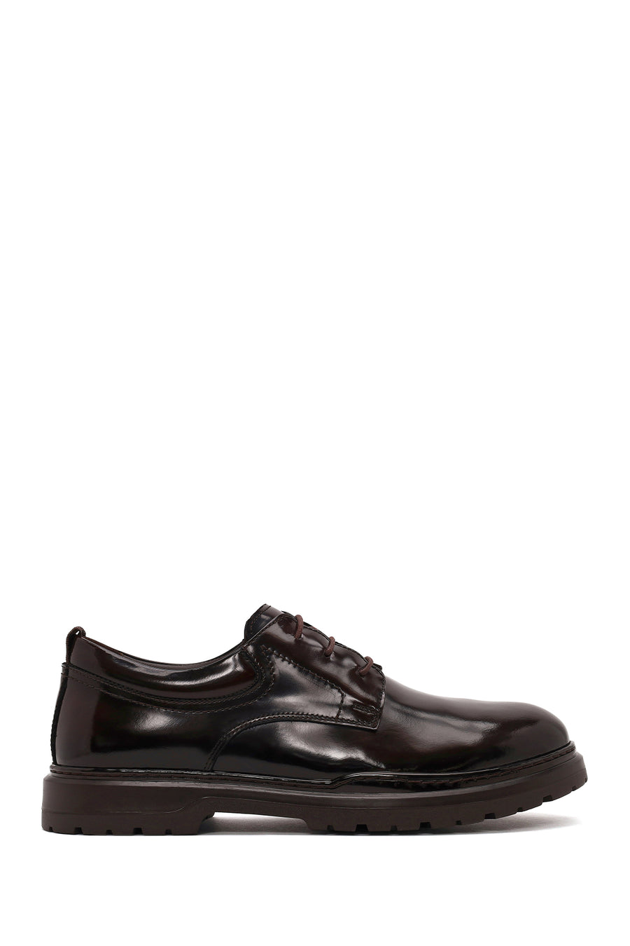 Male Brown Lace-up Thick-Soled Leather Casual Shoes WM720026DA | Derimod