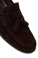 Erkek Kahverengi Püsküllü Süet Deri Casual Loafer | Derimod