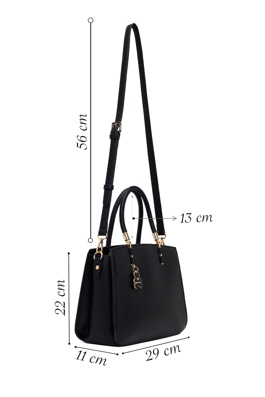 Woman Black Long-Strap Shoulder Bag