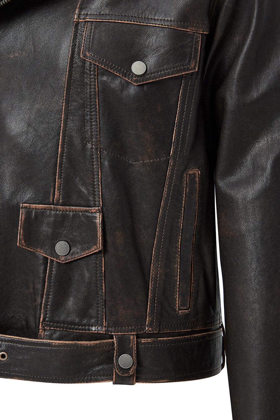 Lugano Women's Brown Vintage Biker Leather Jacket