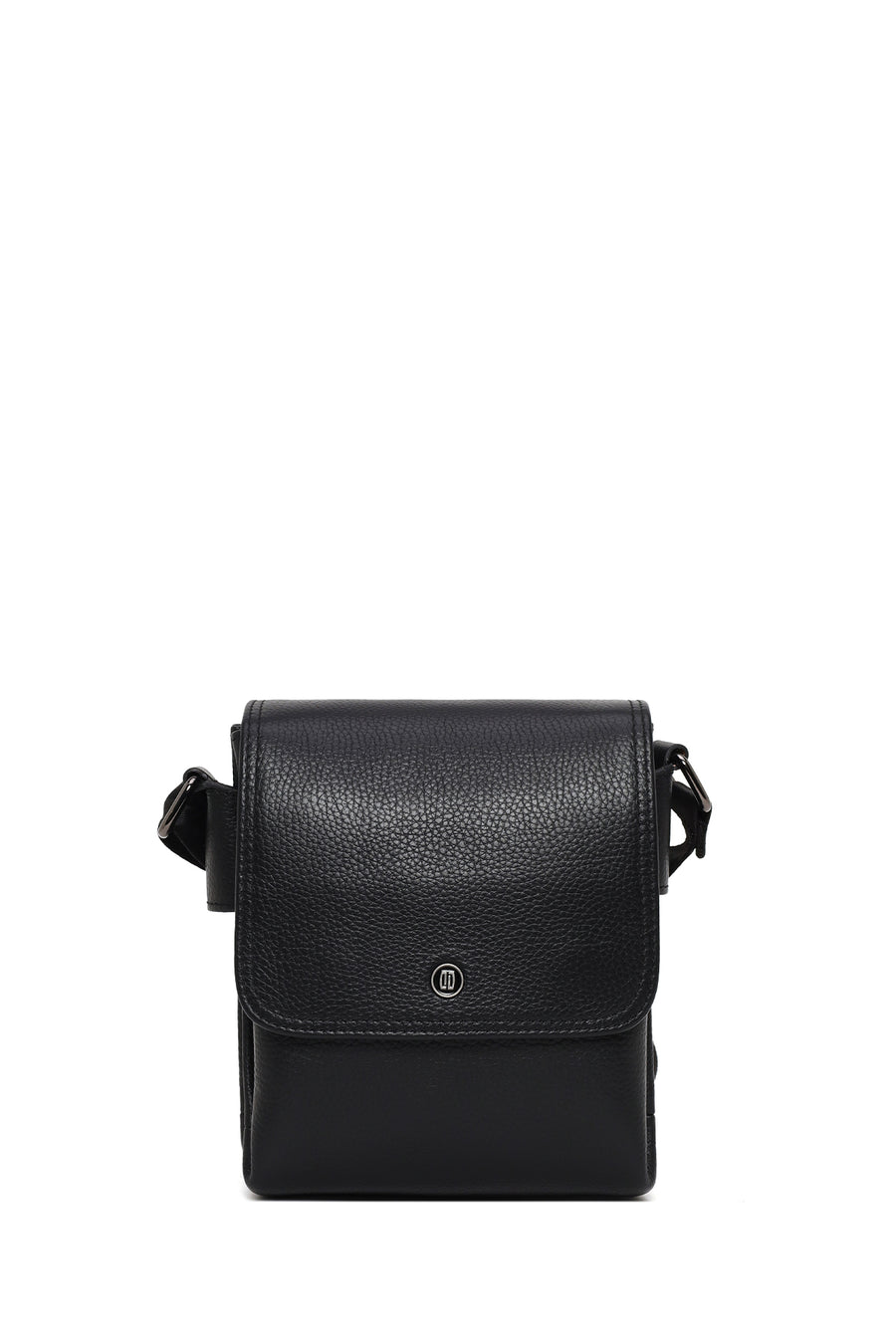 Male Black Leather Messenger Bag