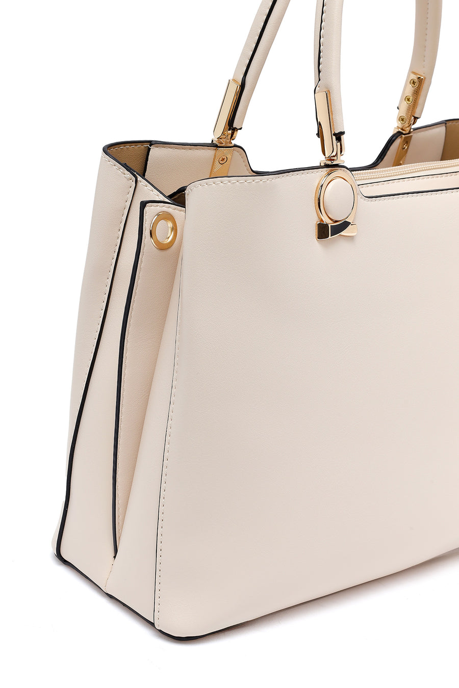 Women's Cream Long Strap Shoulder Bag