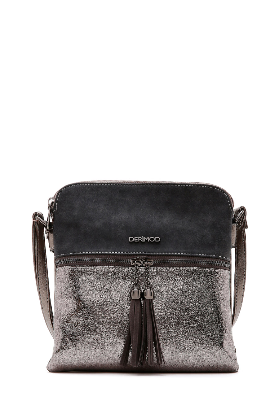 Women's Gray Long Strap Crossbody Bag