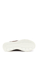 Woman Brown Lace-Up Wedge Suede Leather Sneaker | Derimod