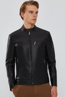 Casemiro Men's Black Leather Jacket | Derimod