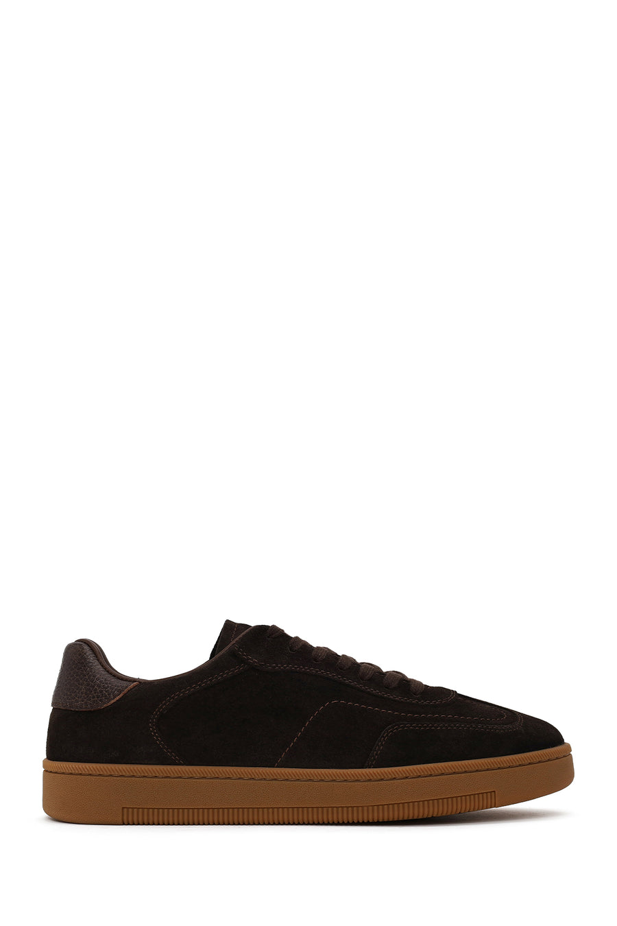 Male Brown Lace-Up Thick-Soled Suede Leather Sneaker WM660016DS | Derimod