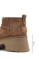 Women's Brown Thick Soled Suede Leather Teddy Boots | Derimod