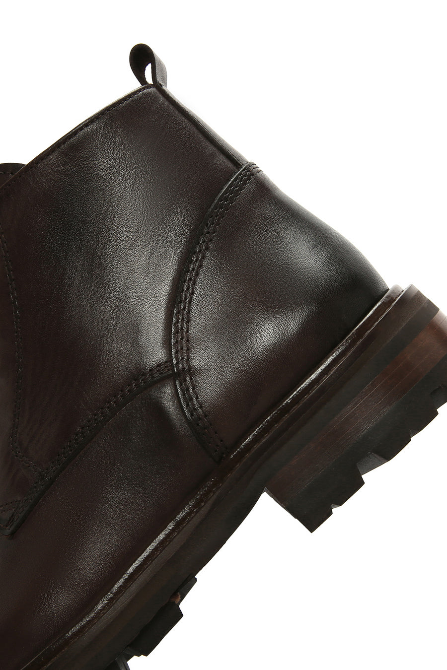 Men's Brown Zippered Leather Boots