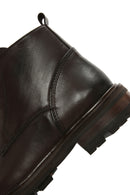 Men's Brown Zippered Leather Boots | Derimod