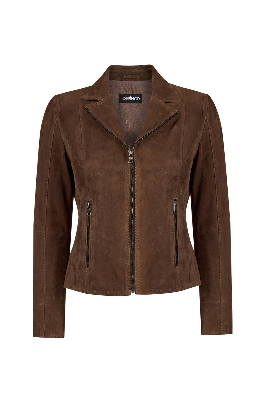 Lara Woman Brown Short Suede Jacket 26WGE588110 | Derimod