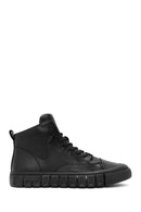 Men's Black Zippered Leather Sports Boots | Derimod