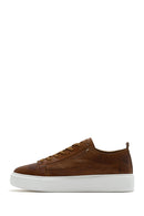 Men's Tan Lace-up Thick-Sole Leather Sneaker | Derimod