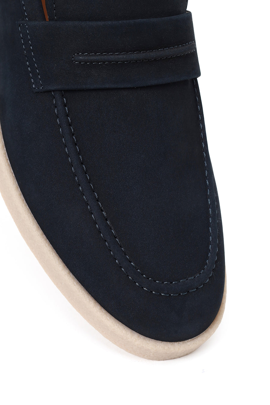 Male Navy Nubuck Leather Loafer