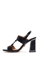 Women's Black Ankle Strap Heeled Sandals | Derimod