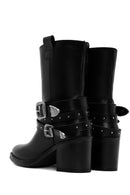 Women's Black Buckle Detailed Cowboy Boots | Derimod