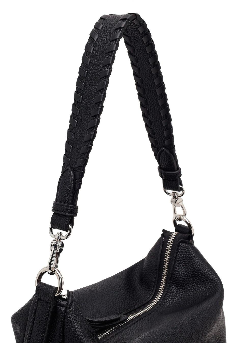 Woman Black Long-Strap Shoulder Bag
