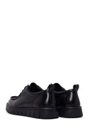 Male Black Lace-Up Thick-Soled Leather Casual Shoes | Derimod