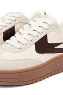 Women's Beige Lace-Up Thick-Soled Sneaker | Derimod