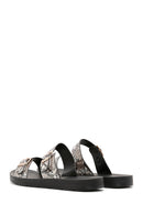 Women's Black Double Buckle Slippers | Derimod