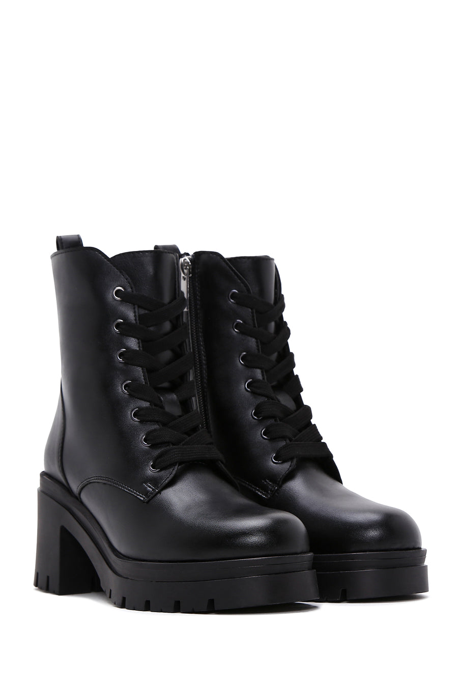 Women's Black Thick Heeled Boots