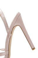 Women's Beige Ankle Strap Accessory Detailed Thin Heel Sandals | Derimod