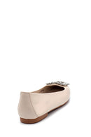 Women's Leather Stone Ballerinas | Derimod