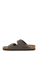 Birkenstock Women's Brown Arizona Eva Nubuck Leather Slippers | Derimod