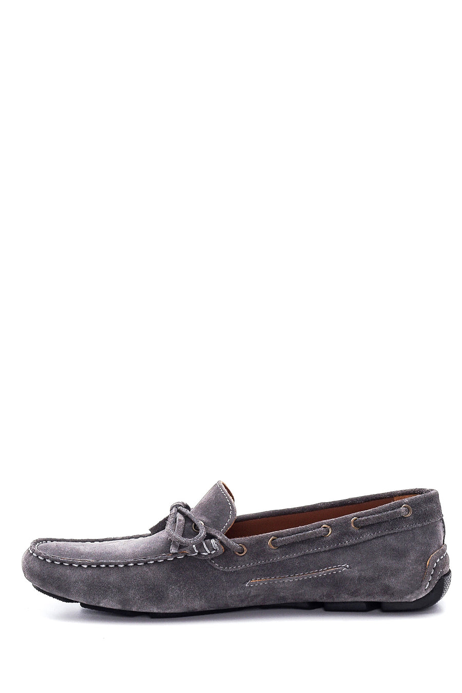 Erkek Gri Süet Deri Casual Loafer