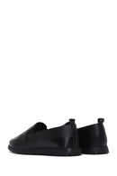 Women's Black Leather Comfort Loafer | Derimod