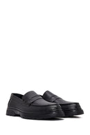 Erkek Siyah Deri Loafer | Derimod