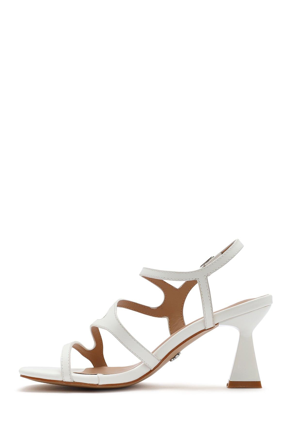 Kadın Beyaz Arkadan Bağlamalı İnce Topuklu Sandalet