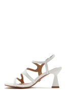 Women's White Back Tie Thin Heel Sandals | Derimod