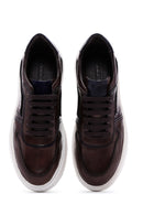 Men's Brown Leather Thick Sole Sneaker | Derimod