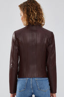 Bianca Women's Brown Leather Jacket | Derimod