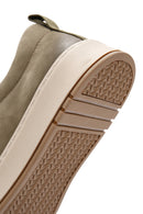 Men's Khaki Lace-Up Nubuck Leather Sneaker | Derimod