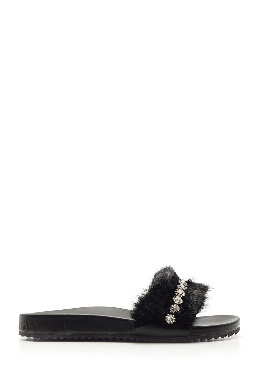 Women's Furry Stone Slippers 19SFD2052PH | Derimod