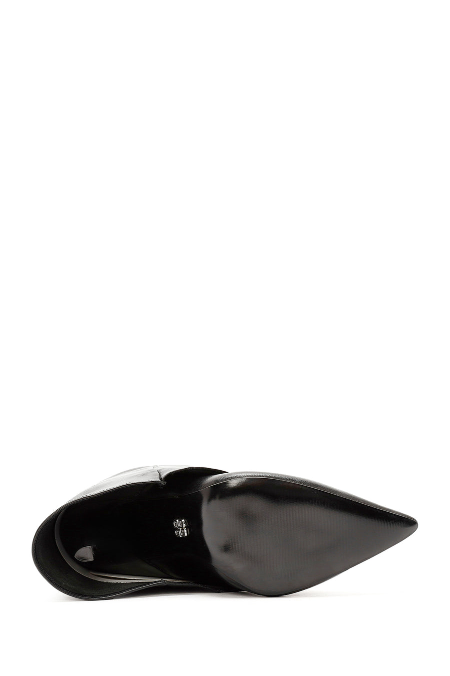 Women's Black Thin Heeled Leather Boots