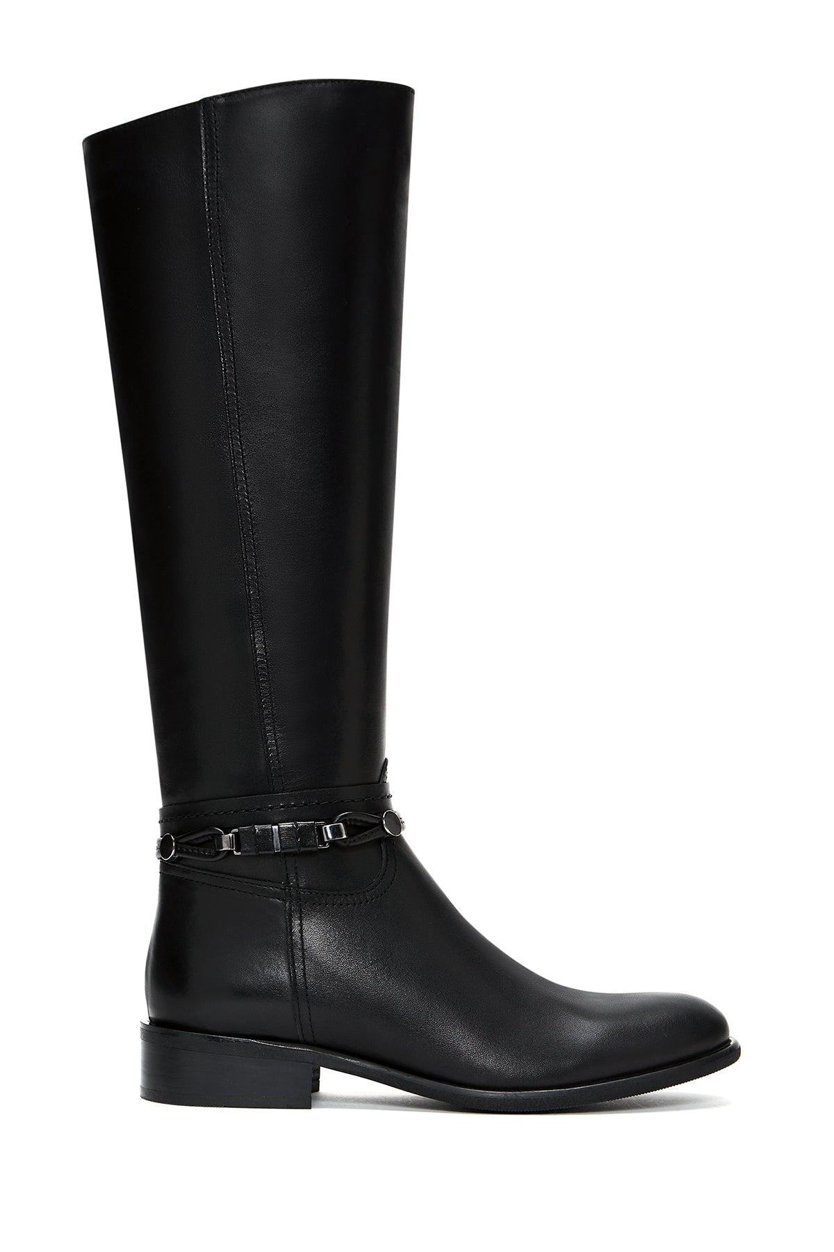 Women's Black Zippered Accessory Detailed Leather Boots 24WFD280618 | Derimod