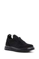 Men's Black Thick Sole Lace Up Fabric Sneaker | Derimod