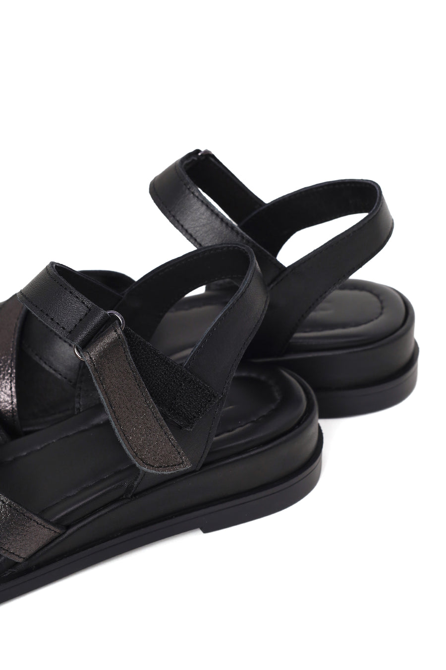 Women’s Black Ankle-Strap Leather Sandals