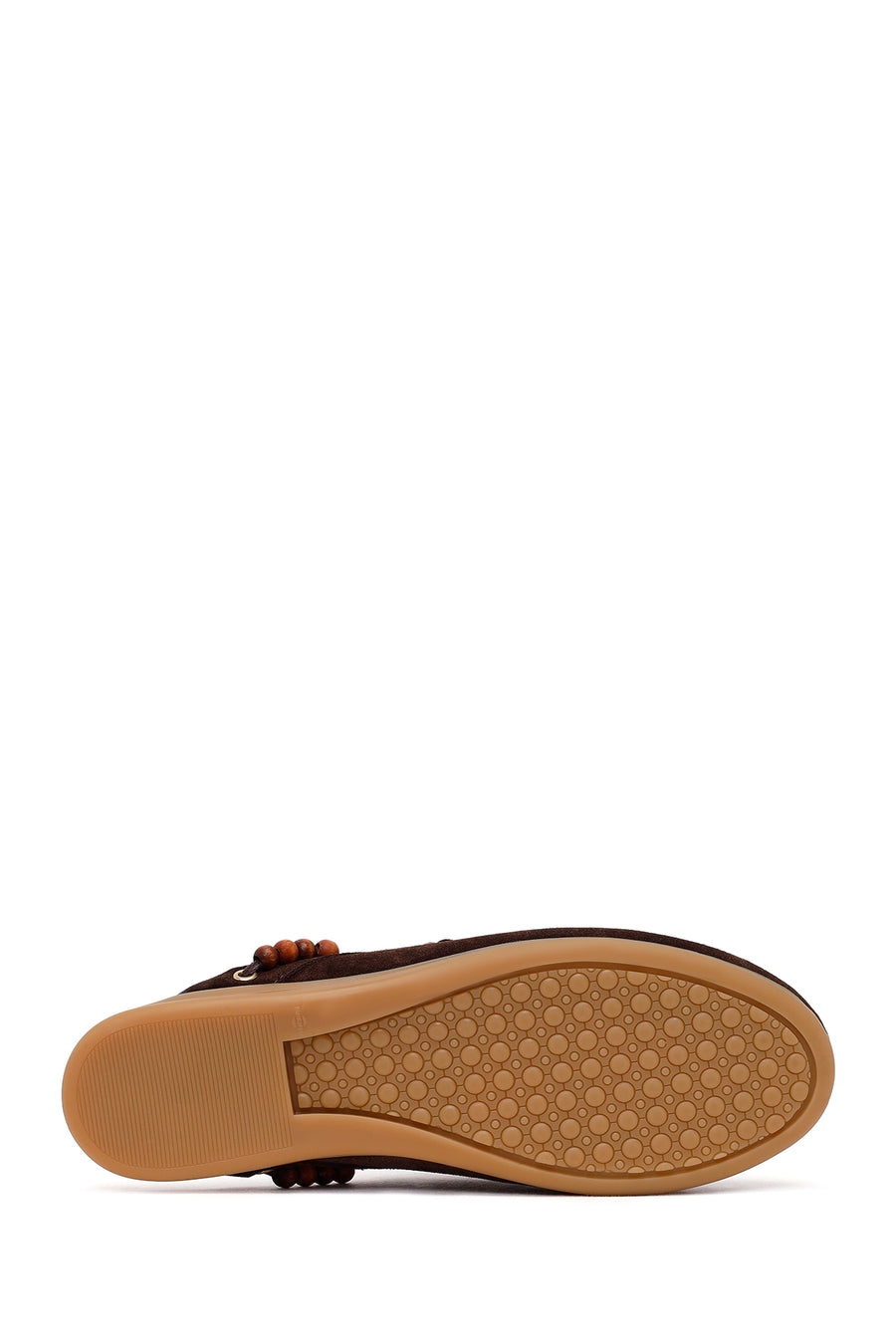 Woman Brown Tassel Suede Mule Slipper