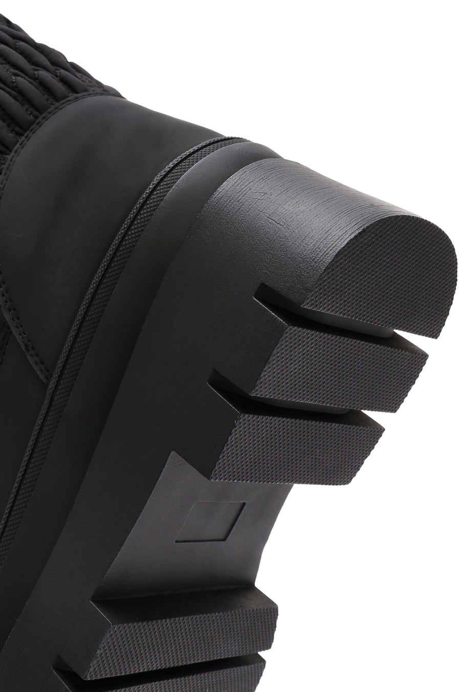 Women's Black Thick Soled Fabric Boots
