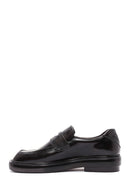 Women's Black Leather Masculine Loafer | Derimod